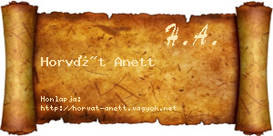 Horvát Anett névjegykártya